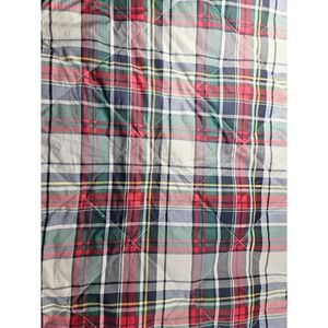 EDDIE BAUER Down Throw Blanket Red Plaid Sherpa Reversible Camp Cabin Stadium